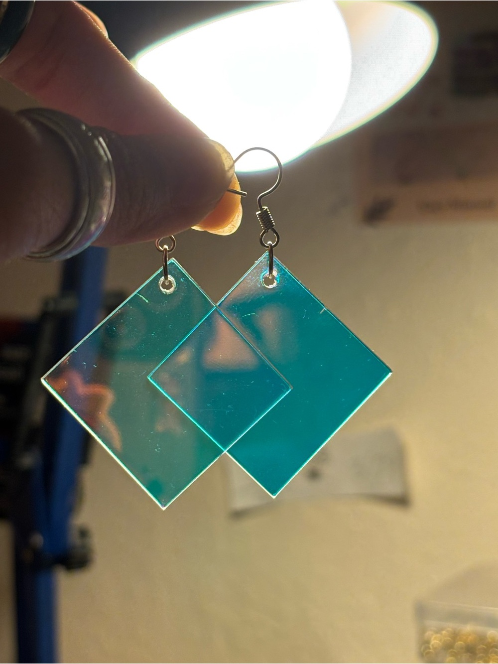 Acrylic Holographic Dangle Earrings - Women Jewelry